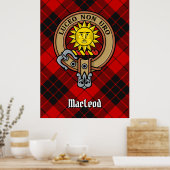 Clan MacLeod von Raasay Wappen über Tartan Poster (Küche)