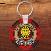 Clan MacLeod von Raasay Wappen über Tartan Schlüsselanhänger (Vorderseite)