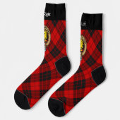 Clan MacLeod von Raasay Wappen über Tartan Socks Socken (Linkes Detail)
