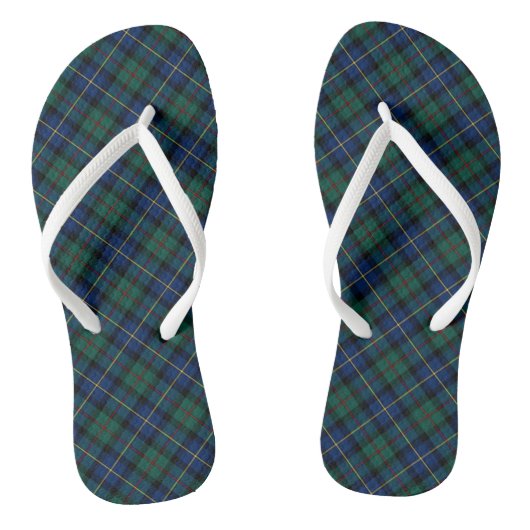 Clan MacLeod von Skye Tartan Blue und Green Karier Badesandalen (Fußbett)