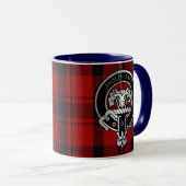 Clan MacLeod Wappen & Red & Black Tartan Tasse (VorderseiteRechts)