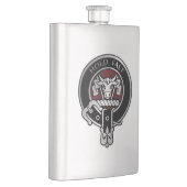 Clan MacLeod Wappen & Red Tartan Flask Flachmann (Rechts)