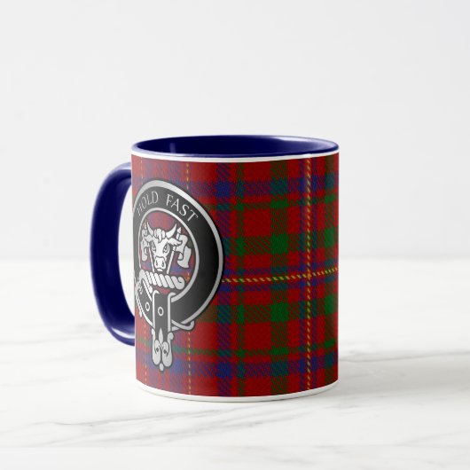 Clan MacLeod Wappen & Red Tartan Tasse (Vorderseite Links)