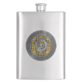 Clan MacLeod Wappen & Tartan Knot Flask Flachmann (Vorderseite)