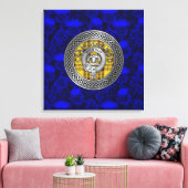 Clan MacLeod Wappen & Tartan Knot on Thistle Leinwanddruck (Insitu (Wohnzimmer))