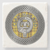 Clan MacLeod Wappen & Tartan Knot Stone Untersetze Steinuntersetzer (Vorderseite)