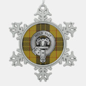 Clan MacLeod Wappen & Tartan Schneeflocken Zinn-Ornament (Vorderseite)