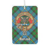 Clan MacLeod Wappen über Jagd Tartan Autolufterfrischer (Vorderseite)