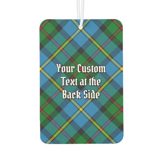 Clan MacLeod Wappen über Jagd Tartan Autolufterfrischer (Rückseite)