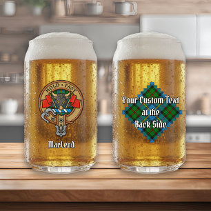 Clan MacLeod Wappen über Jagd Tartan Dosenglas