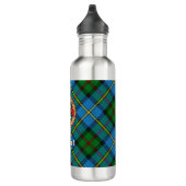 Clan MacLeod Wappen über Jagd Tartan Edelstahlflasche (Rechts)