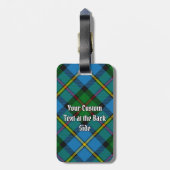 Clan MacLeod Wappen über Jagd Tartan Gepäckanhänger (Rückseite vertikal)