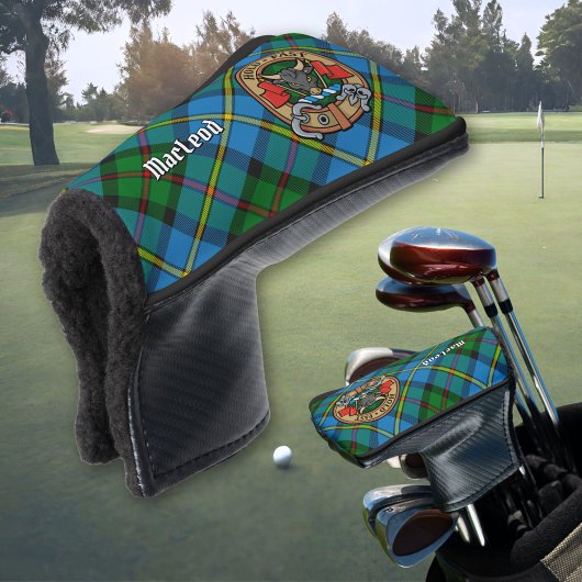 Clan MacLeod Wappen über Jagd Tartan Golf Headcover