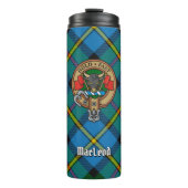 Clan MacLeod Wappen über Jagd Tartan Thermosbecher (Vorderseite)