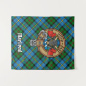 Clan MacLeod Wappen über Jagd Tartan Wandteppich (Vorderseite (Horizontal))