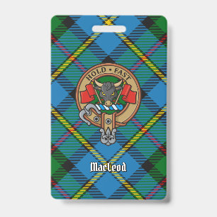 Clan MacLeod Wappen über Tartan Ausweis