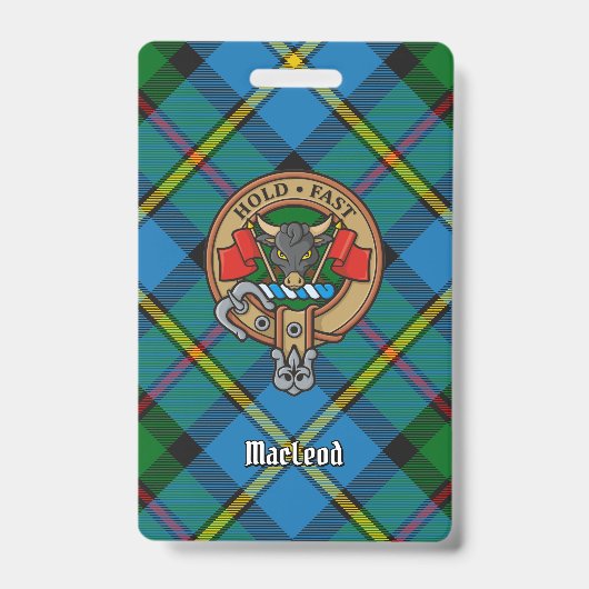 Clan MacLeod Wappen über Tartan Ausweis (Vorderseite)