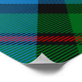 Clan MacLeod Wappen über Tartan Poster (Ecke)