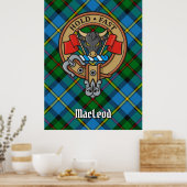 Clan MacLeod Wappen über Tartan Poster (Küche)