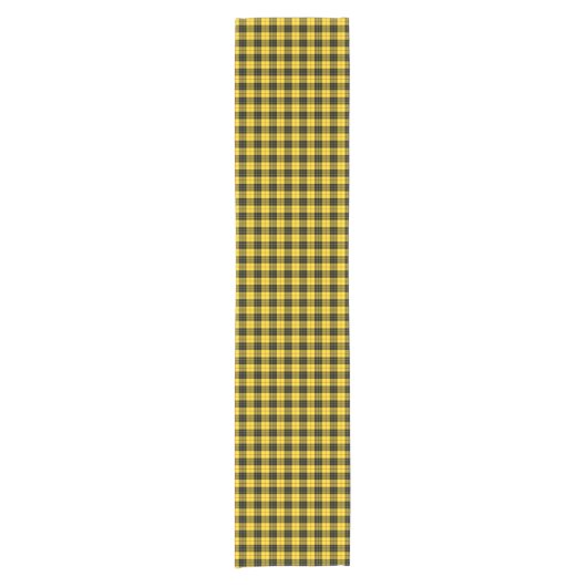Clan MacLeod Yellow und Black Scottish Tartan Kurzer Tischläufer (Vorderseite)
