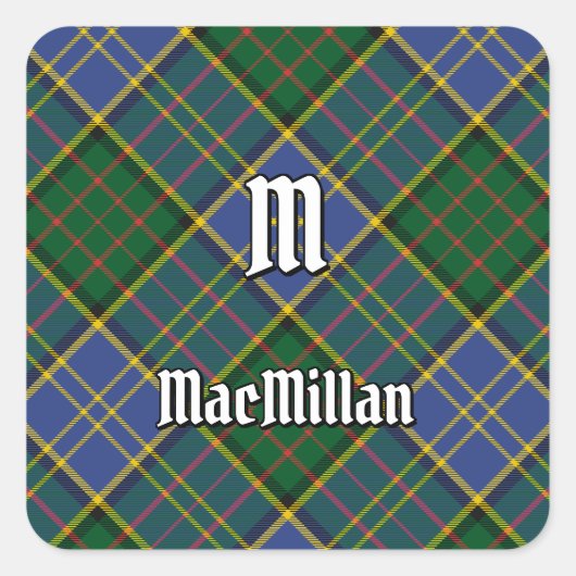 Clan MacMillan Hunting Tartan Quadratischer Aufkleber (Vorderseite)