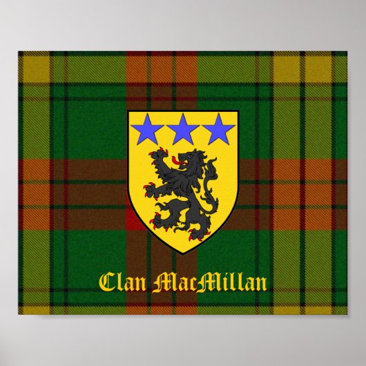Clan MacMillan Tartan und Schild Poster (Vorne)