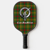 Clan MacMillan Wappen Abzeichen & Tartan Pickleball Schläger (Vorderseite)