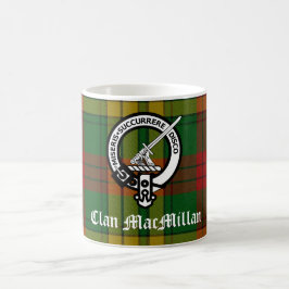 Clan MacMillan Wappen Abzeichen und Tartan Kaffeetasse
