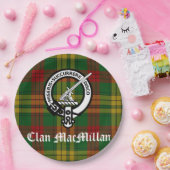 Clan MacMillan Wappen Abzeichen und Tartan Pappteller (Party)