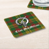 Clan MacMillan Wappen Abzeichen und Tartan Rechteckiger Pappuntersetzer (angewinkelt)