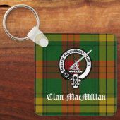 Clan MacMillan Wappen Abzeichen und Tartan Schlüsselanhänger (Vorderseite)