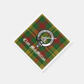 Clan MacMillan Wappen Abzeichen und Tartan Serviette (Ecke)