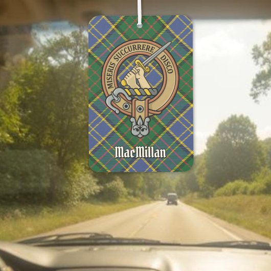 Clan MacMillan Wappen über die Jagd auf Tartan Autolufterfrischer