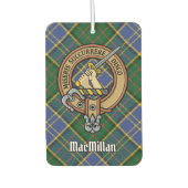Clan MacMillan Wappen über die Jagd auf Tartan Autolufterfrischer (Vorderseite)