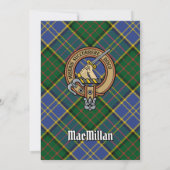 Clan MacMillan Wappen über die Jagd auf Tartan Einladung (Rückseite)