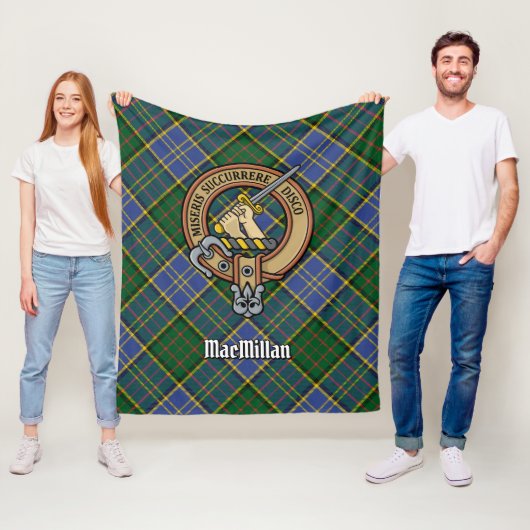 Clan MacMillan Wappen über die Jagd auf Tartan Fleecedecke (Beispiel)