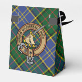 Clan MacMillan Wappen über die Jagd auf Tartan Geschenkschachtel (Rückseite)