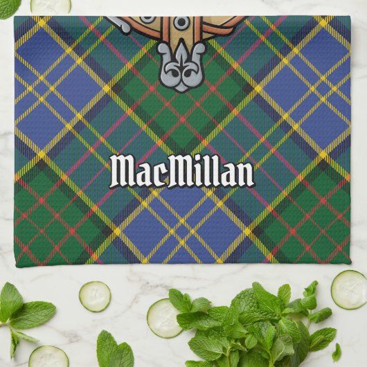 Clan MacMillan Wappen über die Jagd auf Tartan Geschirrtuch (Gefaltet)