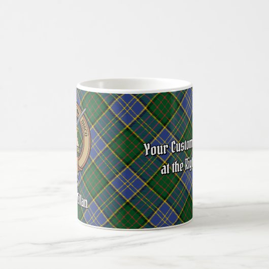 Clan MacMillan Wappen über die Jagd auf Tartan Kaffeetasse (Mittel)