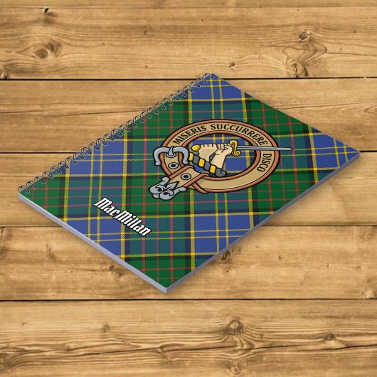 Clan MacMillan Wappen über die Jagd auf Tartan Notizblock