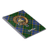 Clan MacMillan Wappen über die Jagd auf Tartan Notizblock (Rechte Seite)