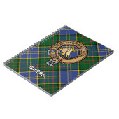 Clan MacMillan Wappen über die Jagd auf Tartan Notizblock (Linke Seite)
