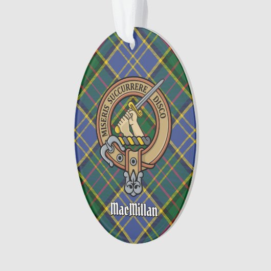 Clan MacMillan Wappen über die Jagd auf Tartan Ornament (Vorderseite)