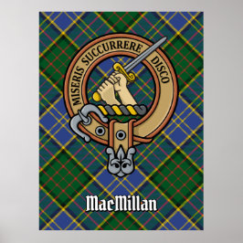 Clan MacMillan Wappen über die Jagd auf Tartan Poster