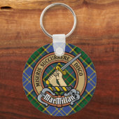 Clan MacMillan Wappen über die Jagd auf Tartan Schlüsselanhänger (Vorderseite)