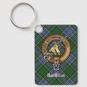 Clan MacMillan Wappen über die Jagd auf Tartan Schlüsselanhänger (Vorderseite)