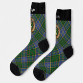 Clan MacMillan Wappen über die Jagd auf Tartan Socken (Linkes Detail)