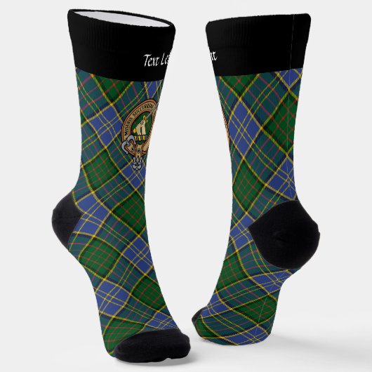 Clan MacMillan Wappen über die Jagd auf Tartan Socken (Gewinkelt)