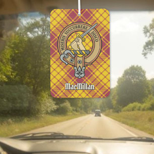 Clan MacMillan Wappen über Dress Tartan Autolufterfrischer