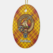 Clan MacMillan Wappen über Dress Tartan Keramik Ornament (Links)